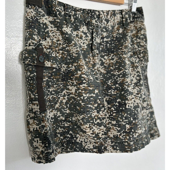 Camo Mini Skirt Utility Cargo Sz 8 Pockets Tan & Green Telluride Clothing Co - Picture 5 of 7